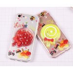 Wholesale iPhone 7 Lollipop Candy Style Liquid Star Dust Case (Gold)